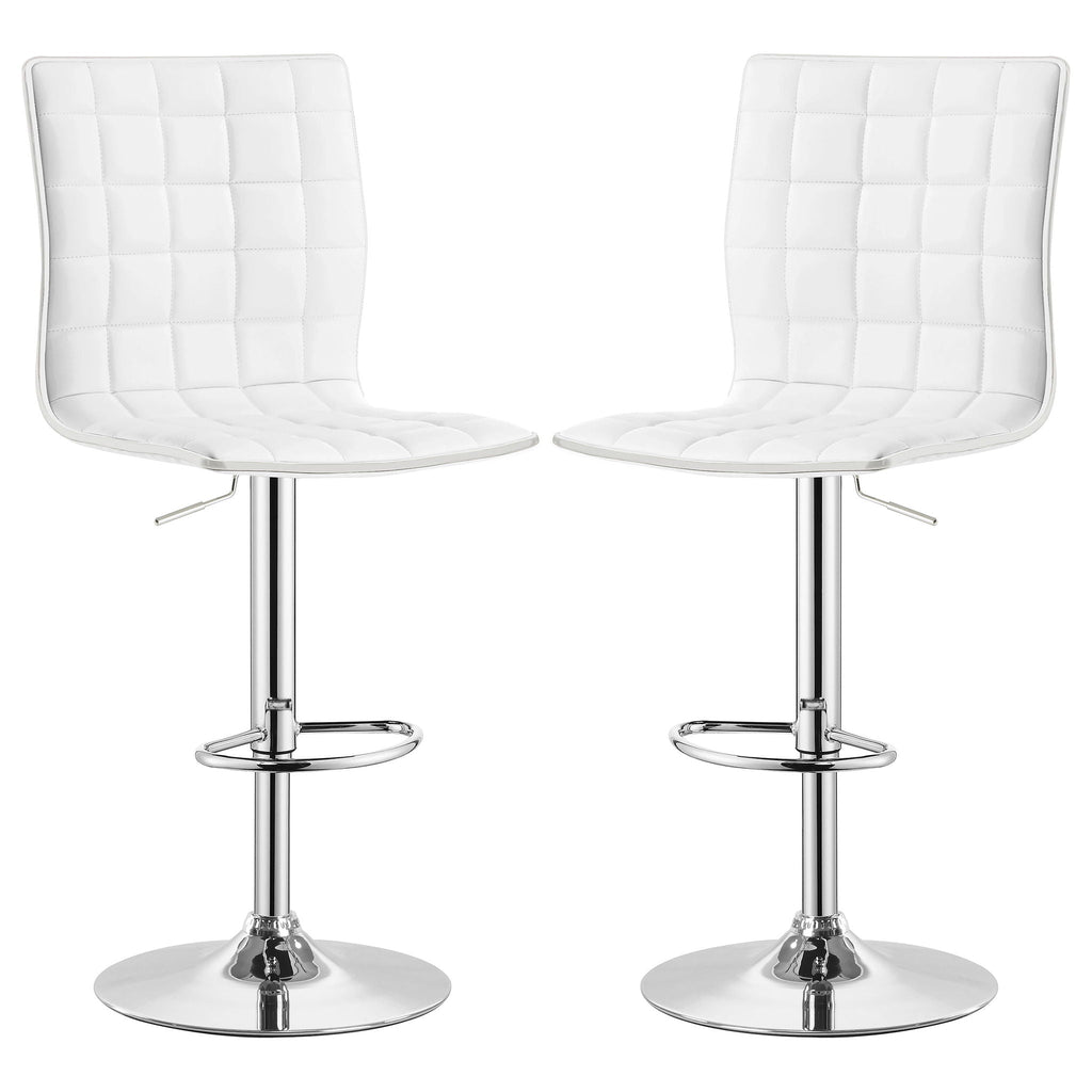 Ashbury - Upholstered Adjustable Bar Stool (Set of 2) - White