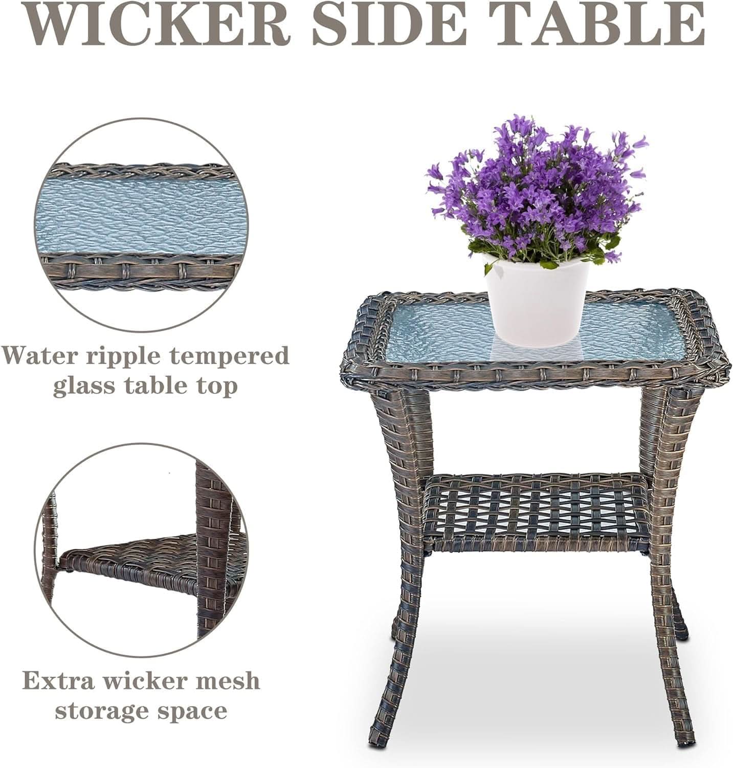 6 Piece Outdoor Patio Conversation Set Brown Wicker