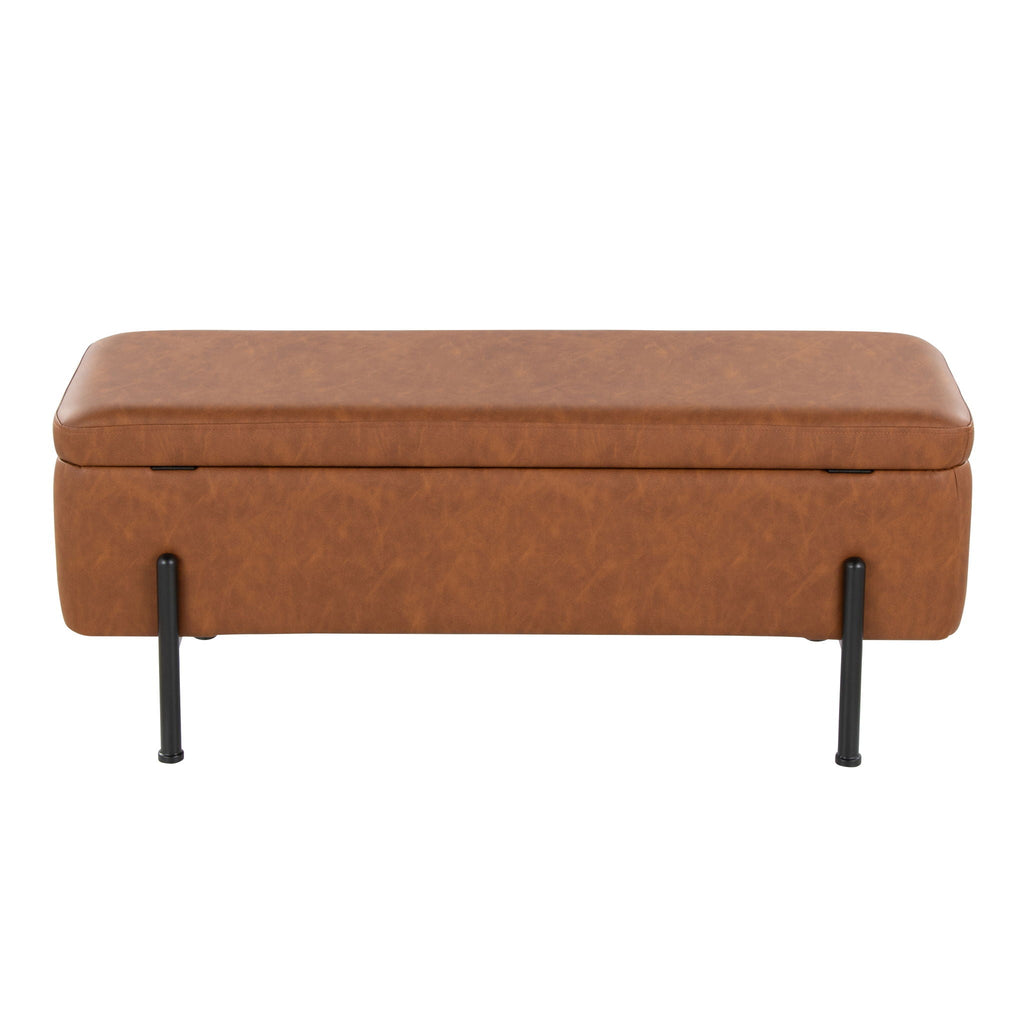 Daniella - Contemporary Storage Bench - Black / Camel