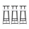 Modern Bar Stools With Backrest For Kitchen (Set of 3)