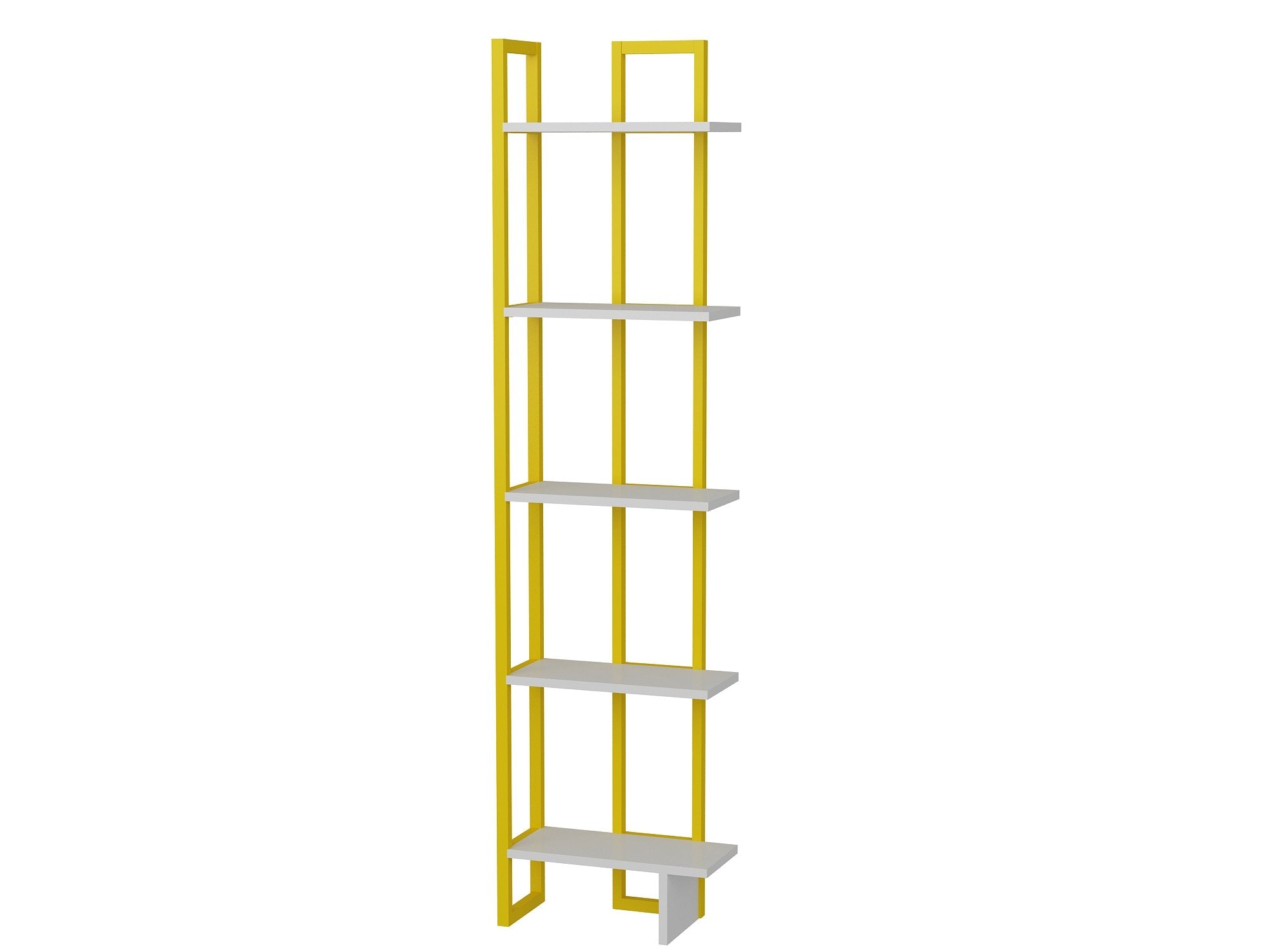 Alice 71" Tall Metal Manufactured Wood Bookcase | Corner Bookcase