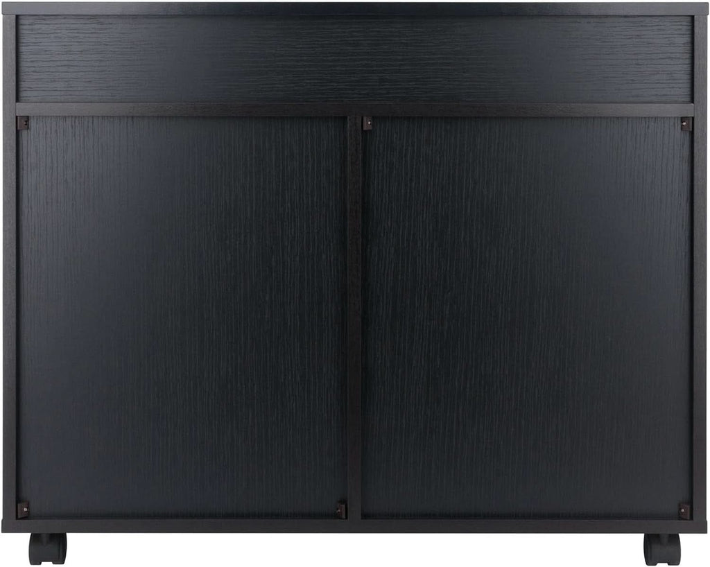 Black Halifax Two Door Storage Cabinet With Four Drawers