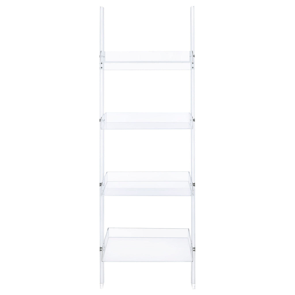 Cimarron - Ladder Bookcase With 4 Shelves - Clear