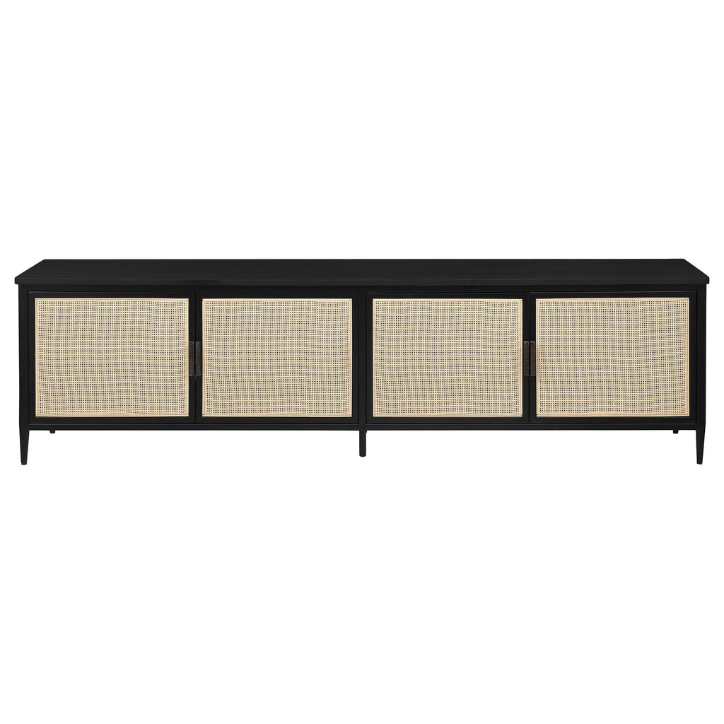 Amherst 4-door 78-inch Metal TV Stand Media Console Black