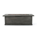 Transitional Rectangular Outdoor Propane Fire Pit With 50, 000 Btu