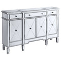Battista - Mirrored 3 Drawer Wine Cabinet - Silver