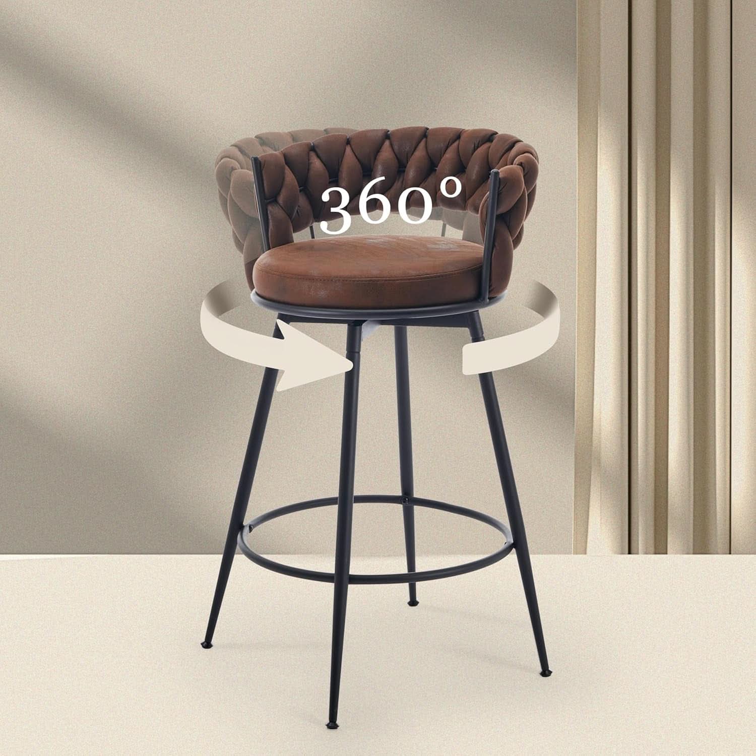 Modern Swivel Bar Stools Set of Two Stylish Design