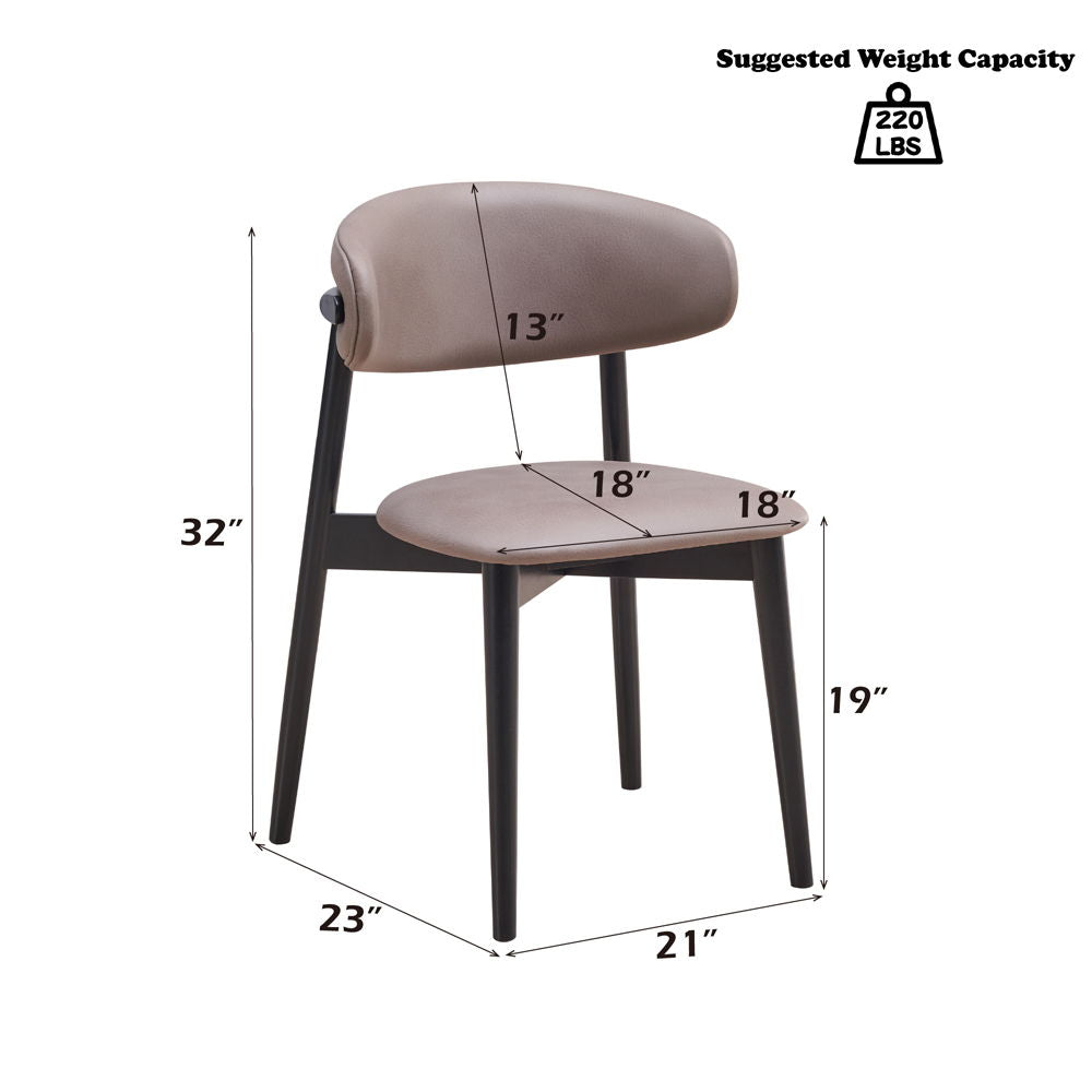 Lanae - Side Chair (Set of 2) - Coffee Polish Microfiber & Black