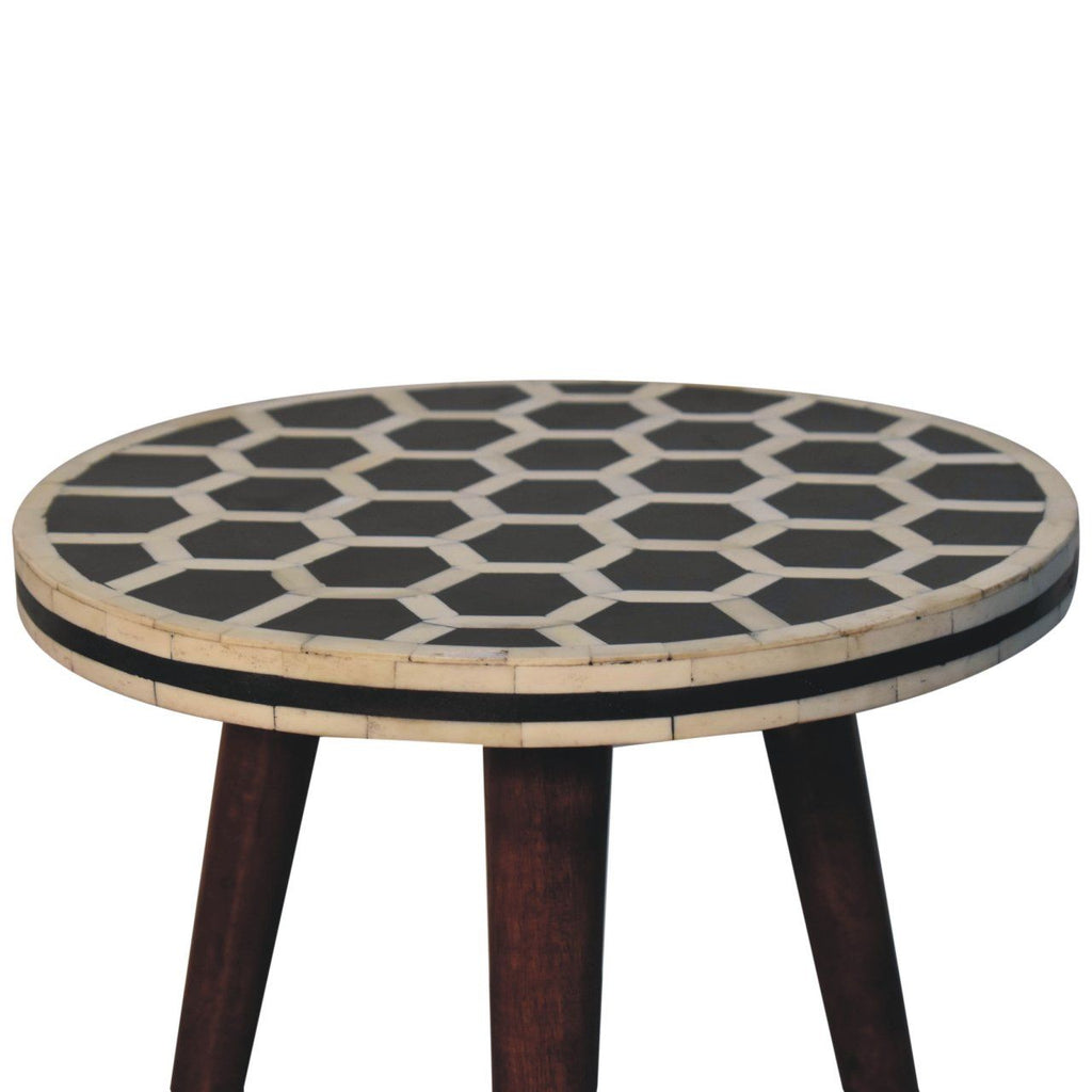 Inlay Bone Tripod Stool - Honey Caramel