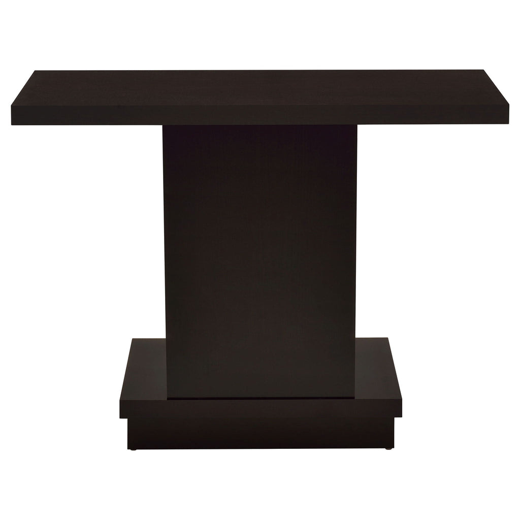 Reston Engineered Wood Pedestal Console Table Cappuccino
