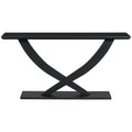 Console Table With Cross Leg Base And Reinforced Support Plate