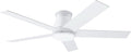 52 Inch White Ceiling Fan With Light Six Speed DC Motor