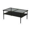 Rectangle Coffee Table With Tempered Glass Top And Legs, Modern Table For Living Room