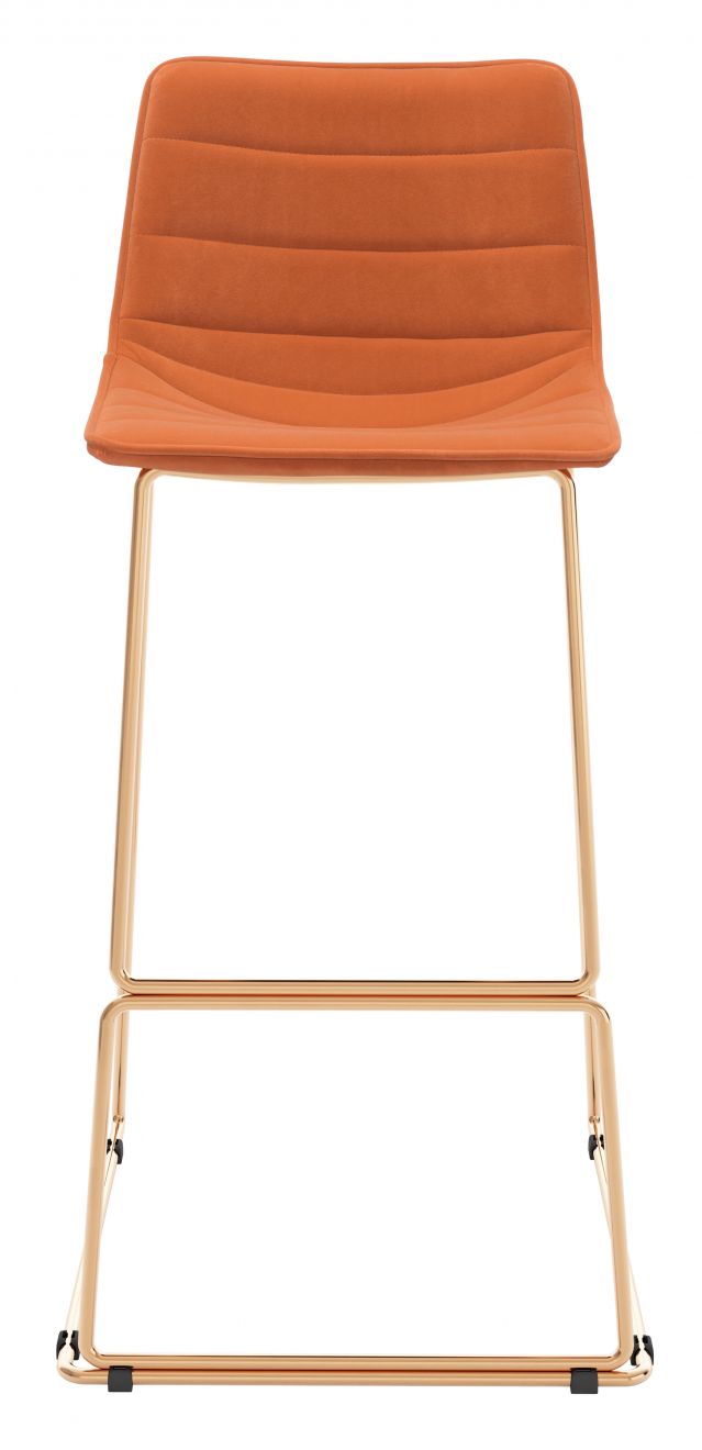 Adele Orange Fabric Barstool 2PC