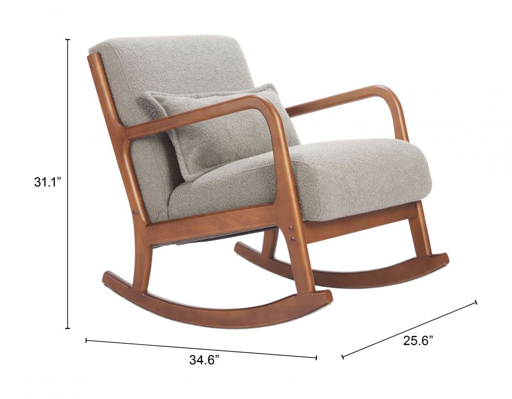 Hady Textured Fabric Rocking Chair