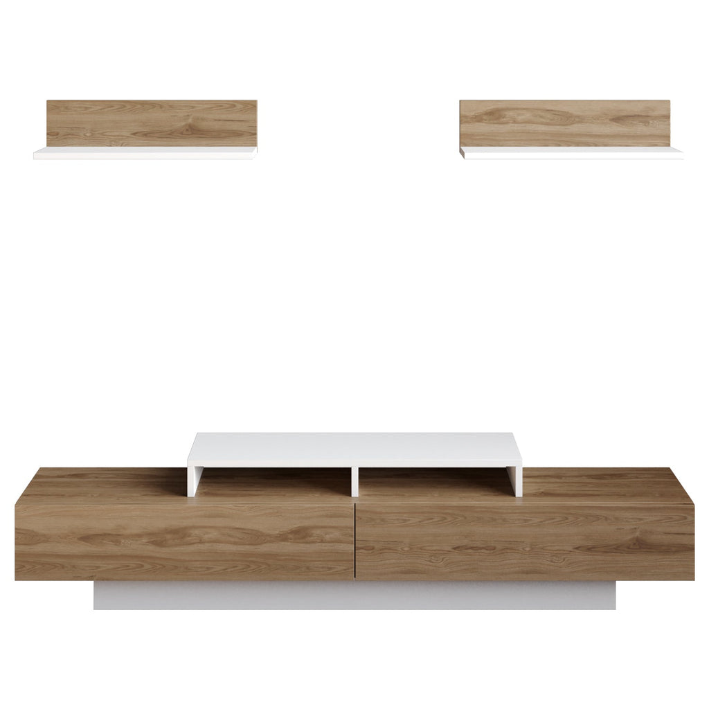 Lusi 71" Wide TV Stand for TVs up to 80" with 2 Wall Shelves