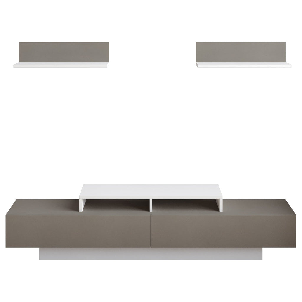 Lusi 71" Wide TV Stand for TVs up to 80" with 2 Wall Shelves