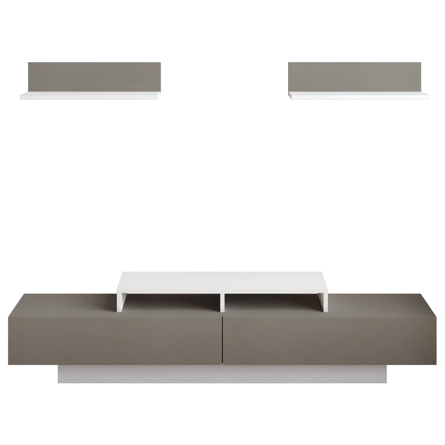 Lusi 71" Wide TV Stand for TVs up to 80" with 2 Wall Shelves