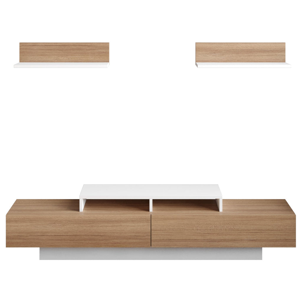 Lusi 71" Wide TV Stand for TVs up to 80" with 2 Wall Shelves