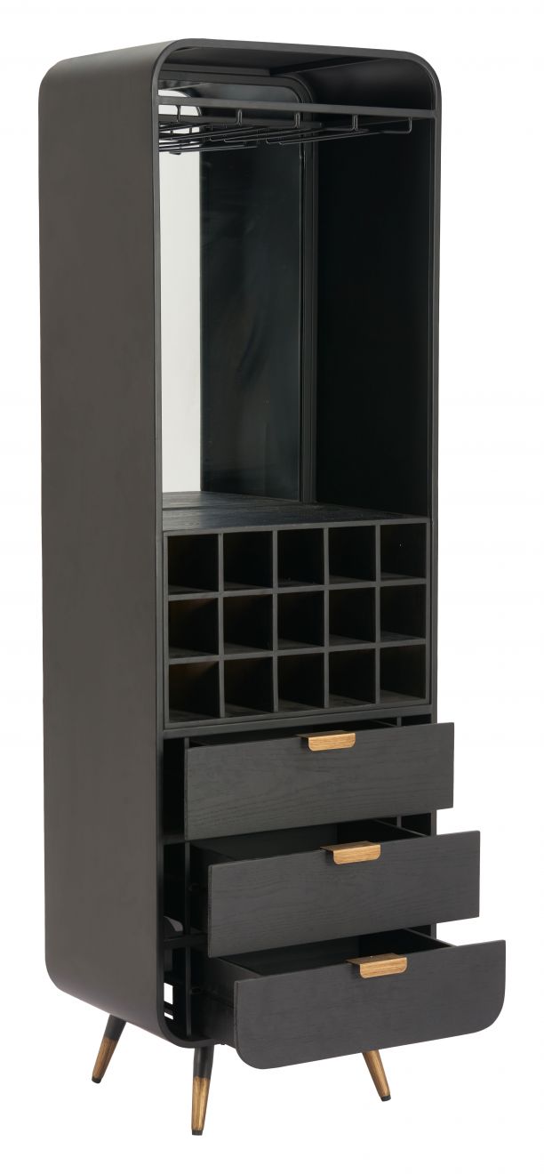 Magara Wooden Black Bar Cabinet