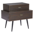 Mechy Tow Drawers Wooden Side Table