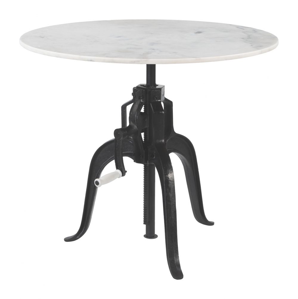 Mufid White Marble Top Round Bistro Table