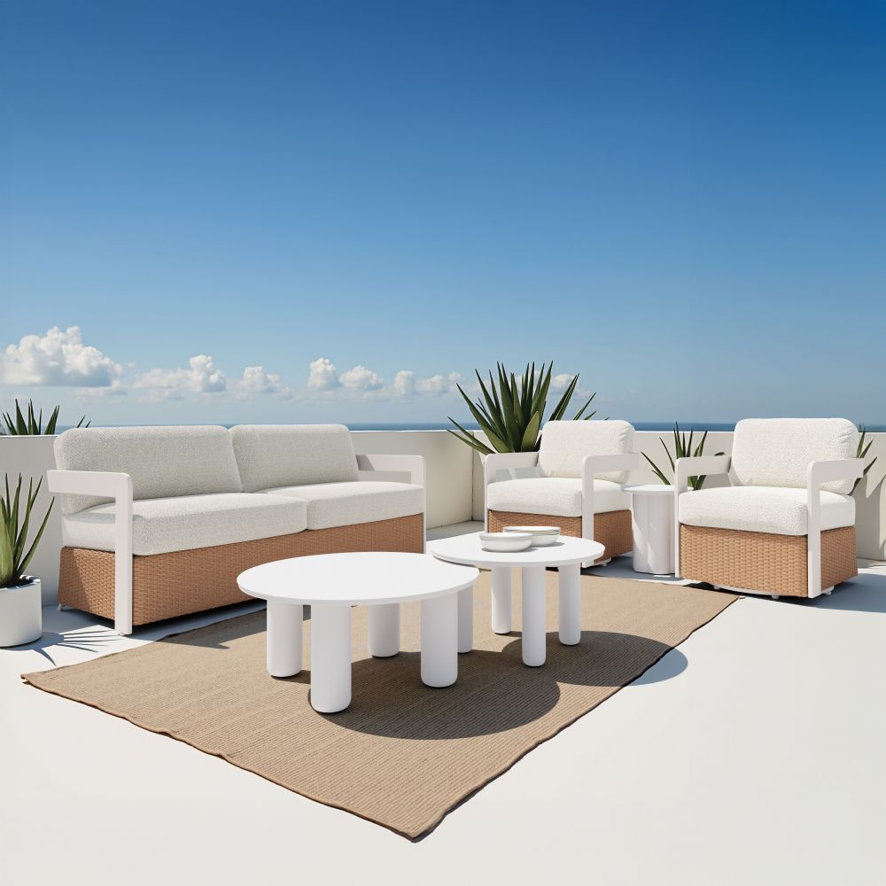 Ola Aluminum White Coffee Table 2PC