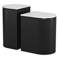 Ormara Marble Top Oval Side Table 2PC