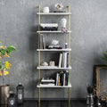 Paula 68 inches Tall Metal Manufactured Wood Accent Ladder Bookcase