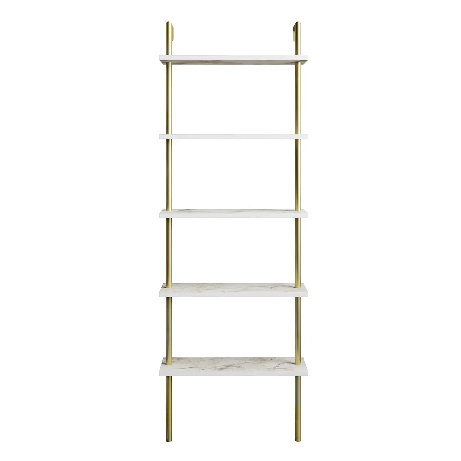 Paula 68 inches Tall Metal Manufactured Wood Accent Ladder Bookcase