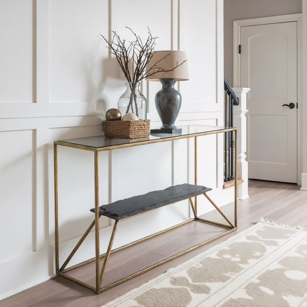 Ranol Glass Top Rectangular Console Table