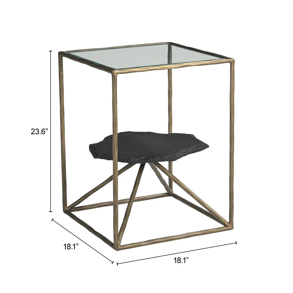 Ranol Glass Top Square Side Table