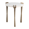 Rench White Marble Top Side Table