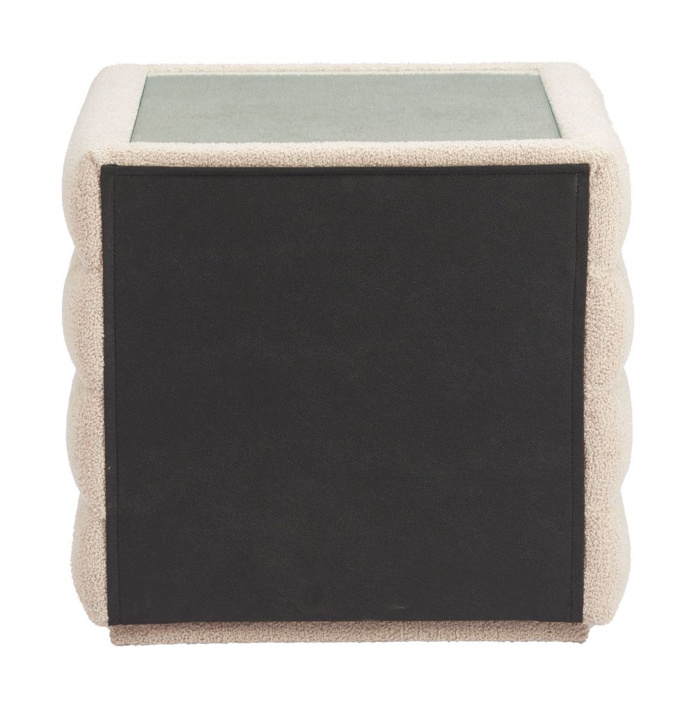 Soffice Two Drawers Shearling Fabric Nightstand