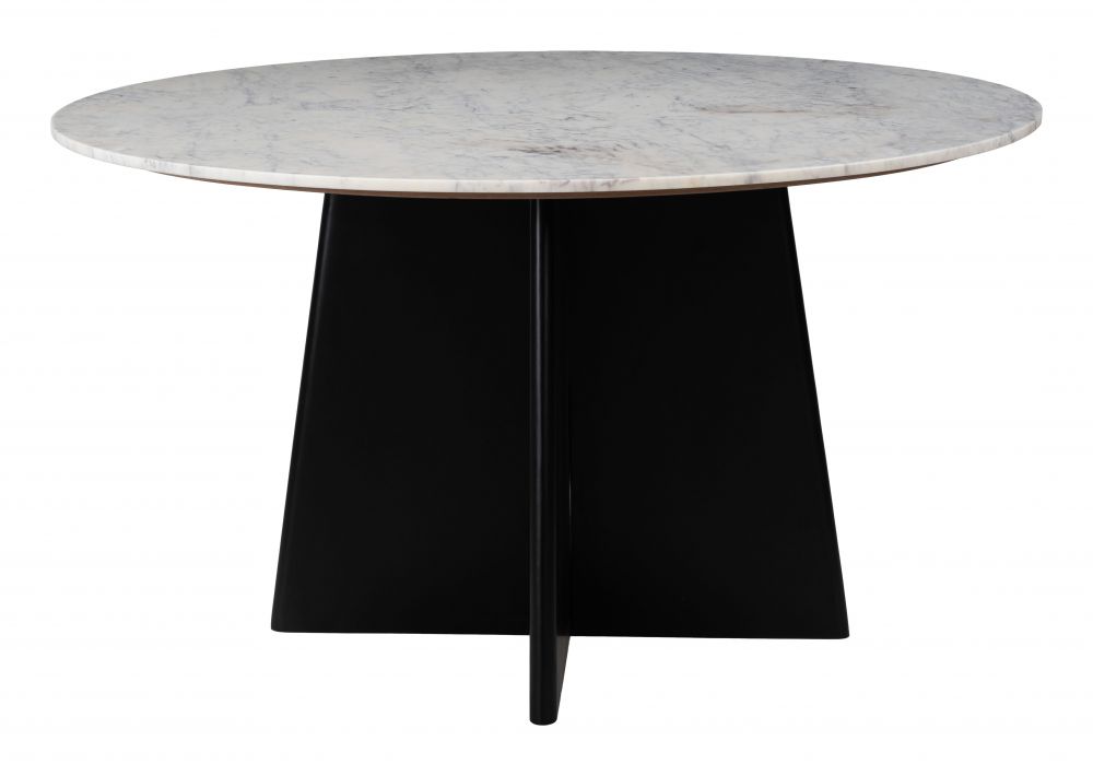 Strela White Marble Top Round Dining Table