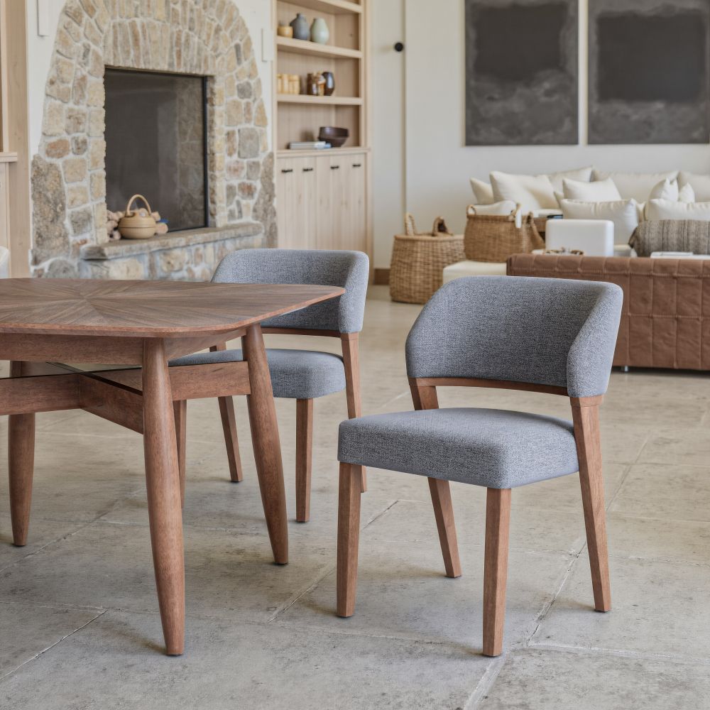Sunobu Grey Fabric Dining Chair 2PC