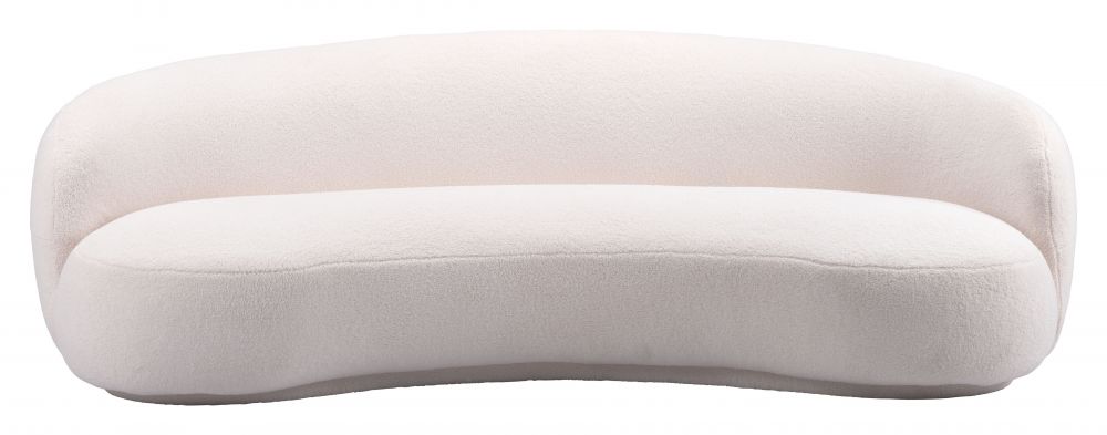 Tibet Shearling Fabric Cream Sofa