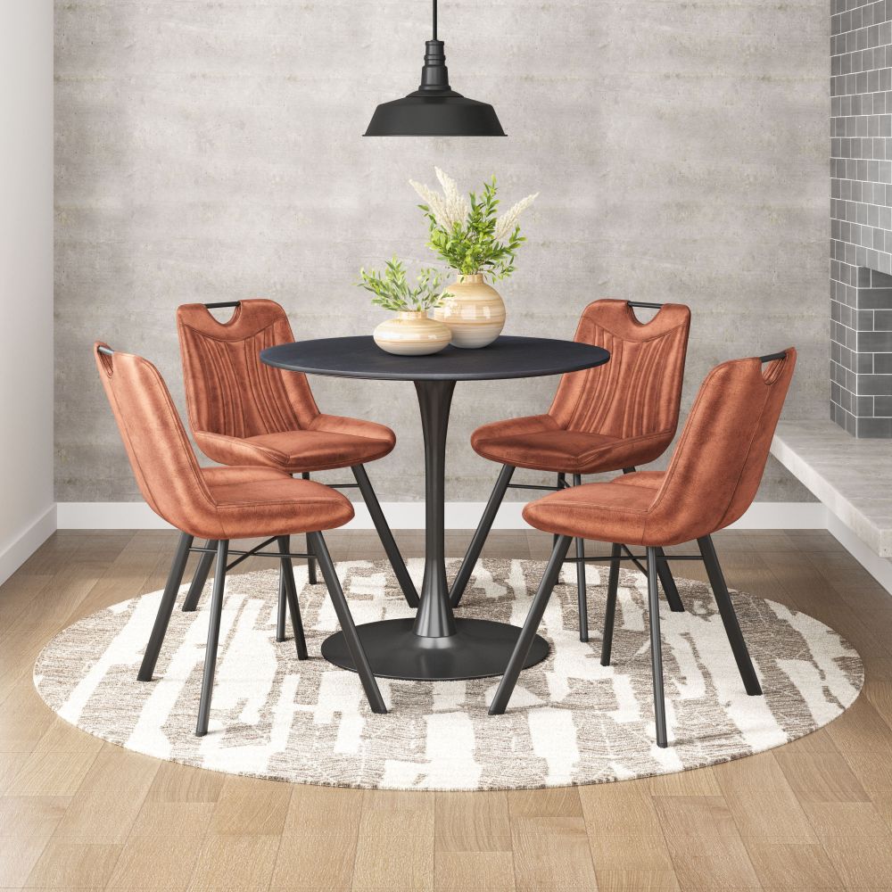 Tyler Brown Velvet Armless Dining Chair 2PC