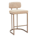 Velar Beige Faux Leather Counter Stool 2PC