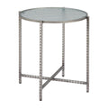 Vetro Rippled Glass Top Round Side Table