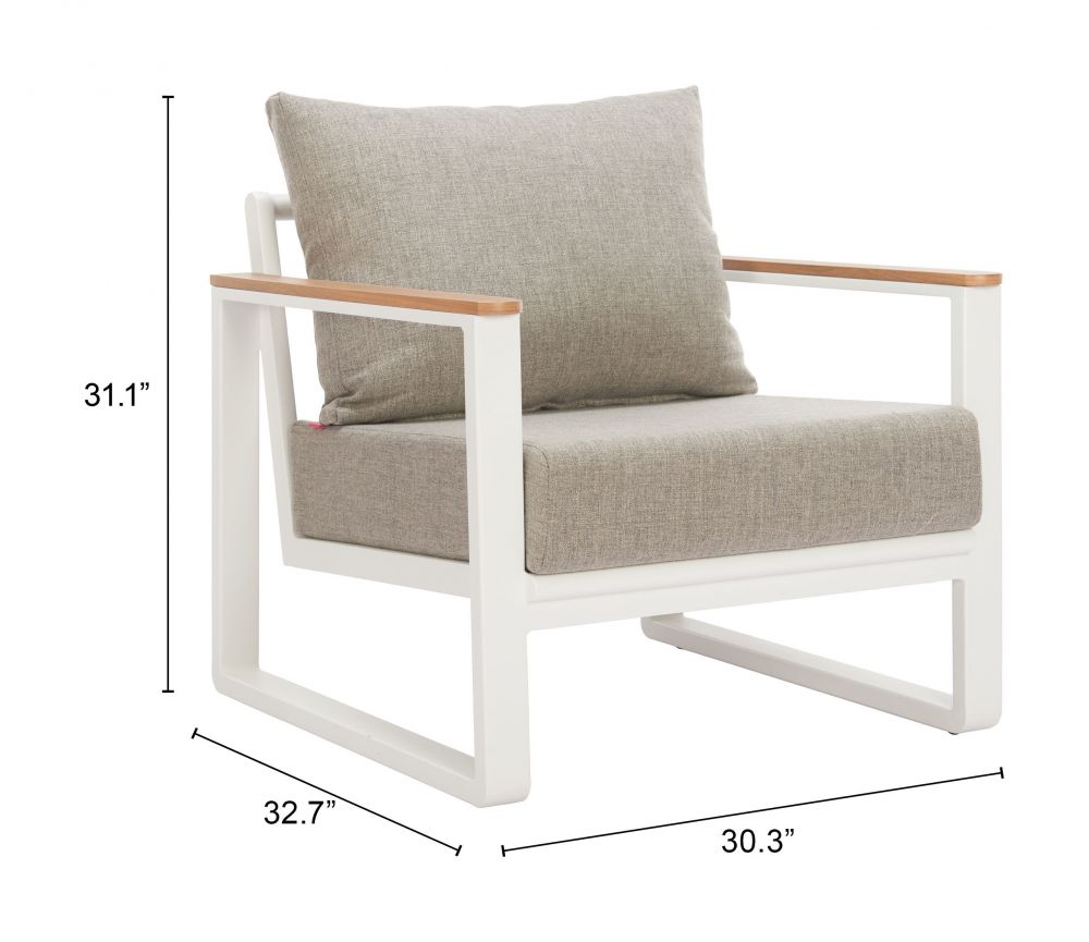 Welt Olefin Fabric Outdoor Armchair
