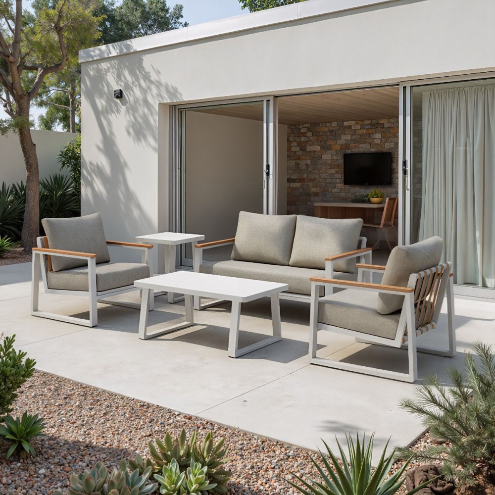 Welt Olefin Fabric Outdoor Armchair