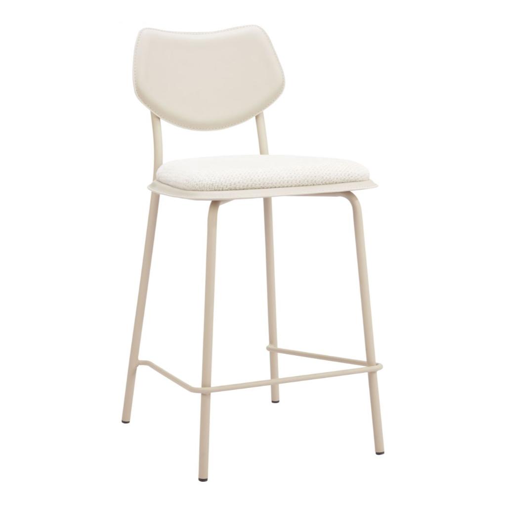 Zeal White Faux Leather Counter Stool 4PC