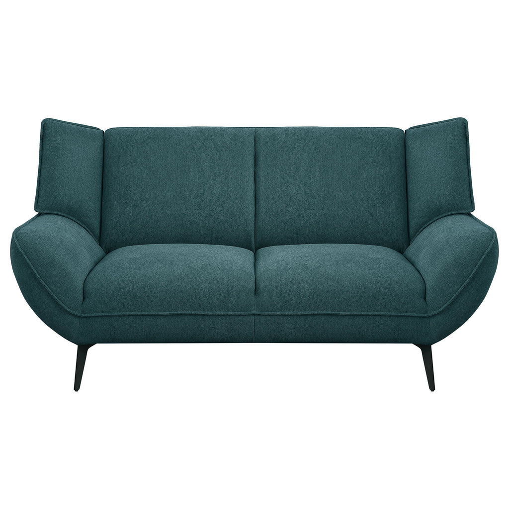Logan - Flared Arm Loveseat Lounge Sofa - Teal Blue
