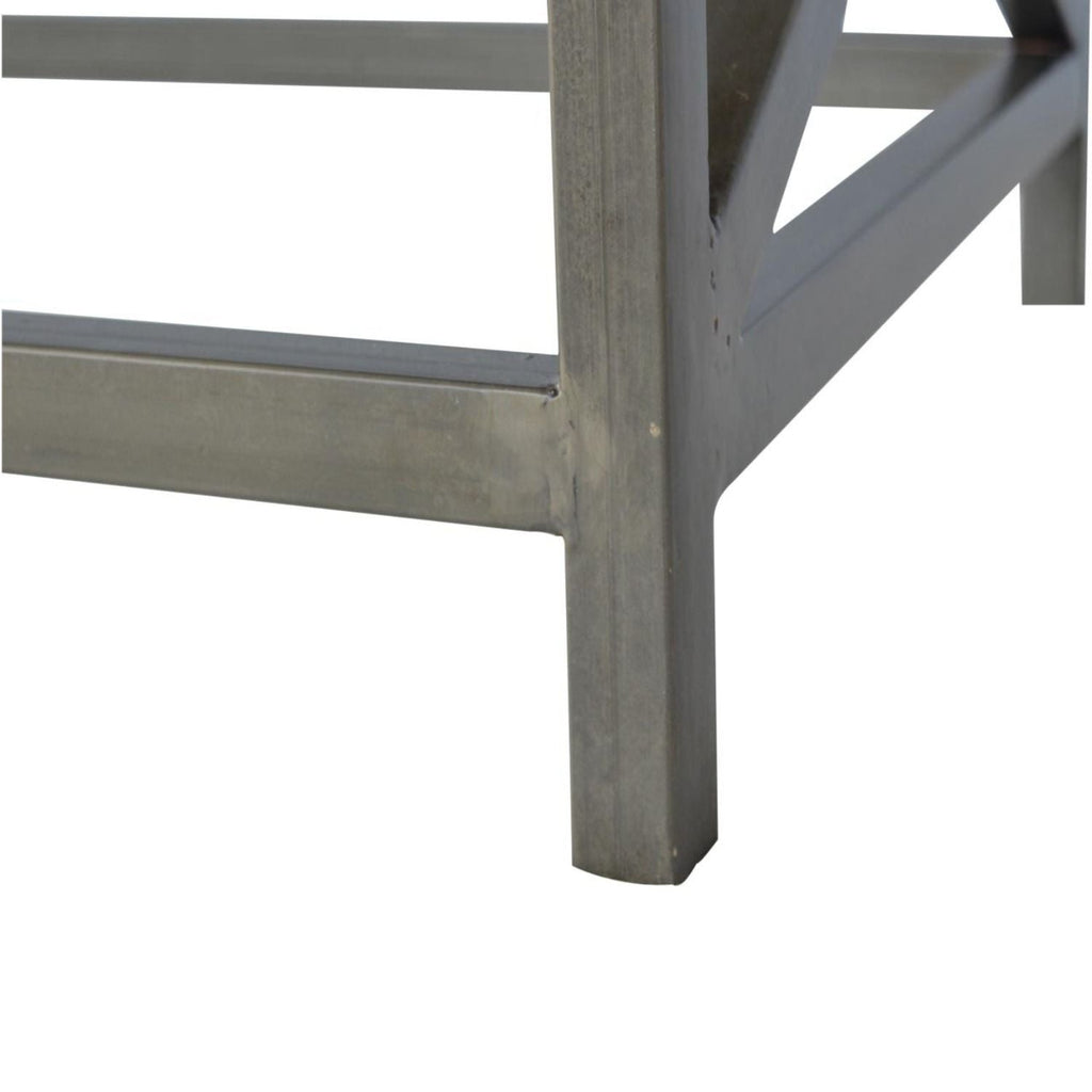 Cross Metal Coffee Table - Pewter
