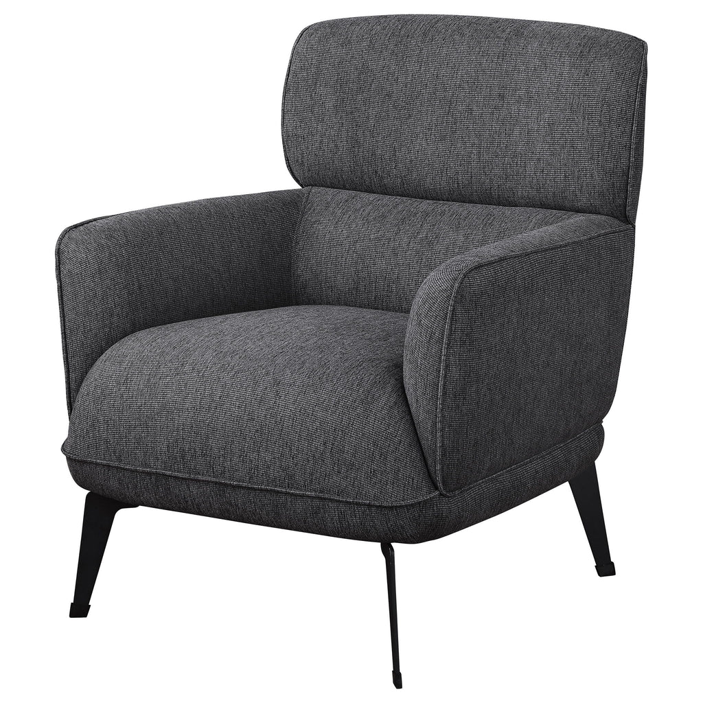 Andrea Upholstered Crescent Arm Accent Chair Grey