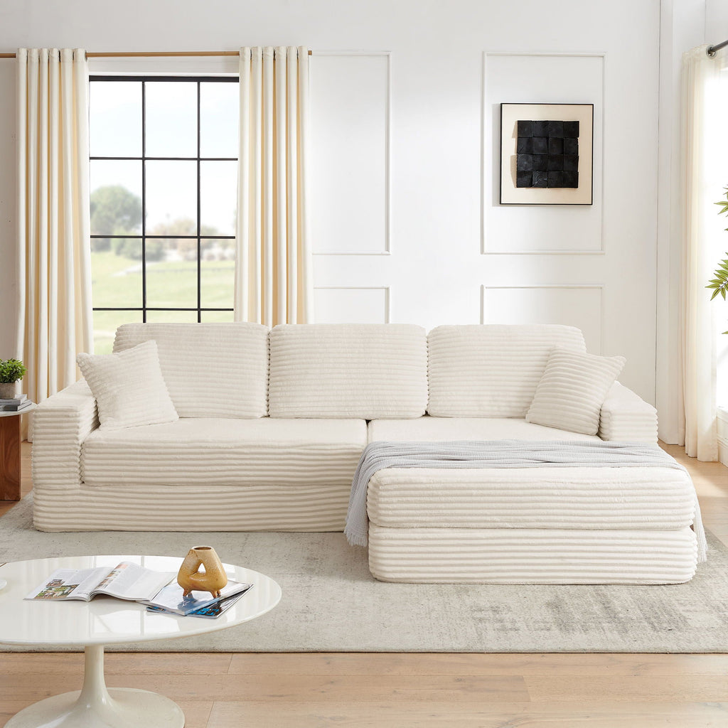 Modern Minimalist L Shape Modular Sectional Sofa, Couch