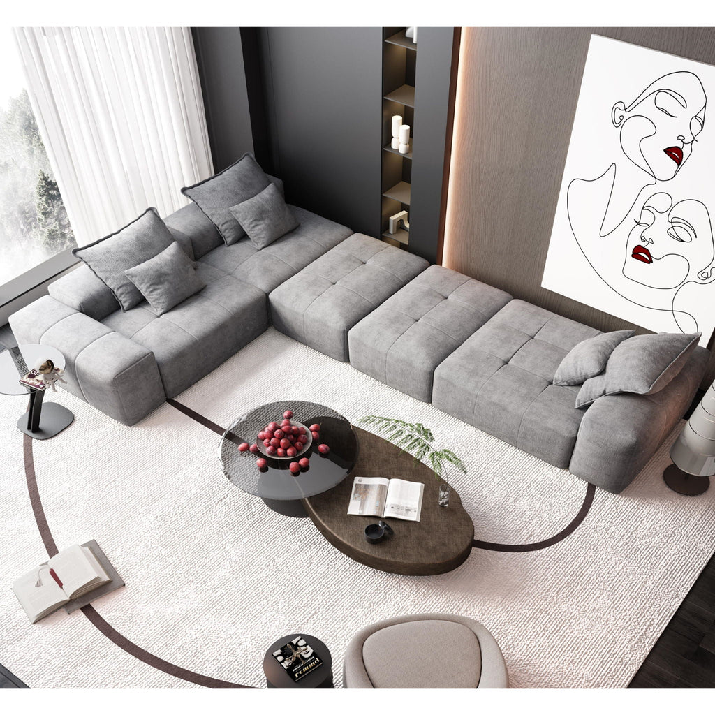 Modern Oversized Diy Combination Modular Sectional Sofa With Pillows