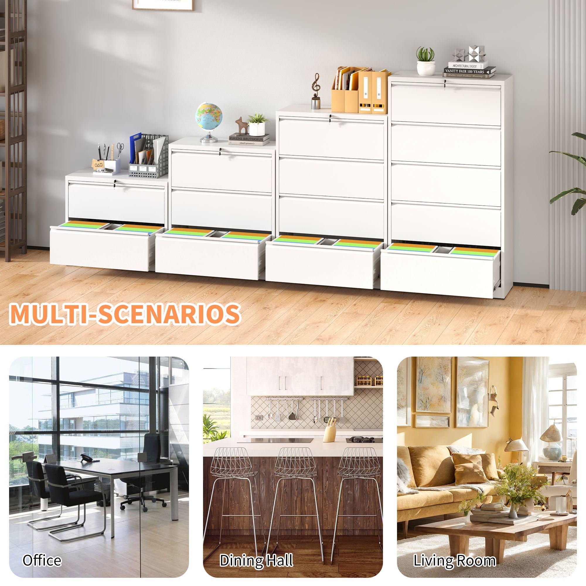 Premium Drawer Metal Lateral File Cabinet With Lock