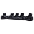 Franky - 7 Piece Seater Home Theater Set, Reclining Chairs & Storage Consoles - Black